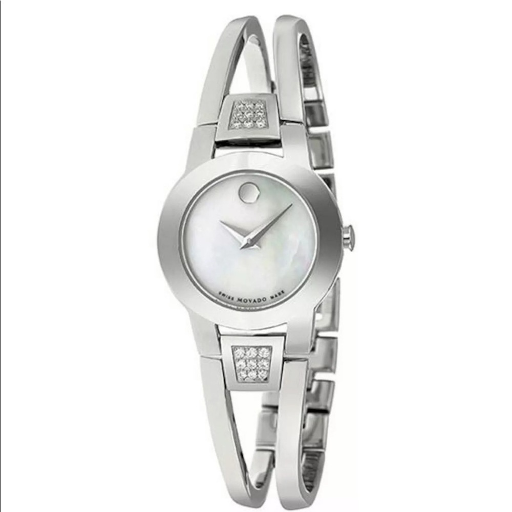 Movado pearl face amorosa diamond watch